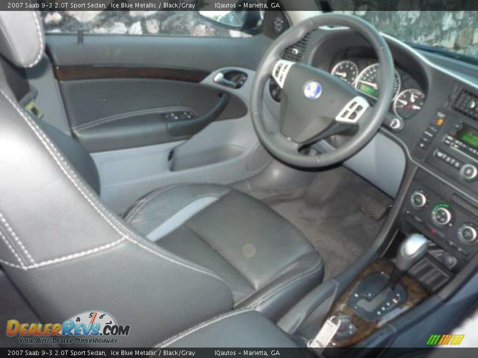 2007 Saab 9-3 2.0T Sport Sedan Ice Blue Metallic / Black/Gray Photo #21