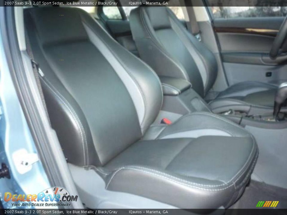 2007 Saab 9-3 2.0T Sport Sedan Ice Blue Metallic / Black/Gray Photo #22