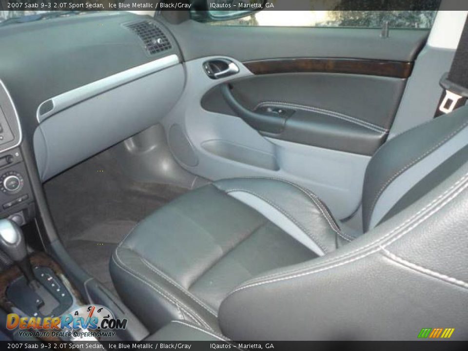 2007 Saab 9-3 2.0T Sport Sedan Ice Blue Metallic / Black/Gray Photo #23