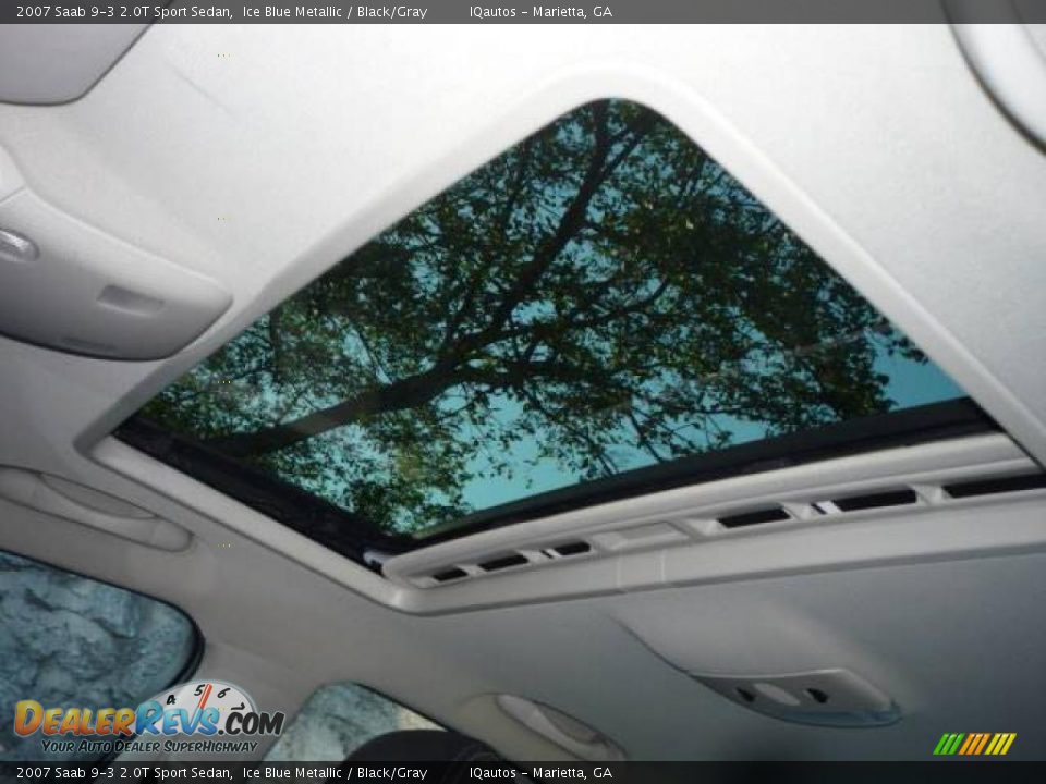 2007 Saab 9-3 2.0T Sport Sedan Ice Blue Metallic / Black/Gray Photo #26