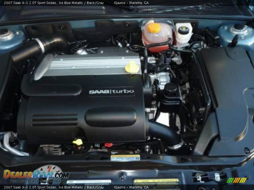 2007 Saab 9-3 2.0T Sport Sedan Ice Blue Metallic / Black/Gray Photo #30