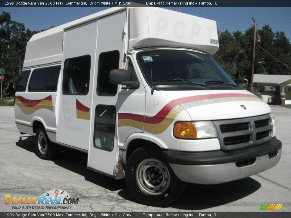 1999 Dodge Ram Van 3500 Maxi Commercial Bright White / Mist Gray Photo #5