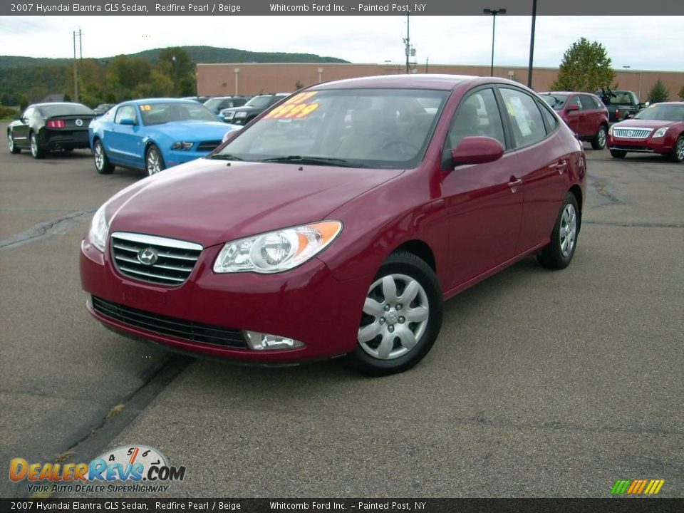 2007 Hyundai Elantra GLS Sedan Redfire Pearl / Beige Photo #1