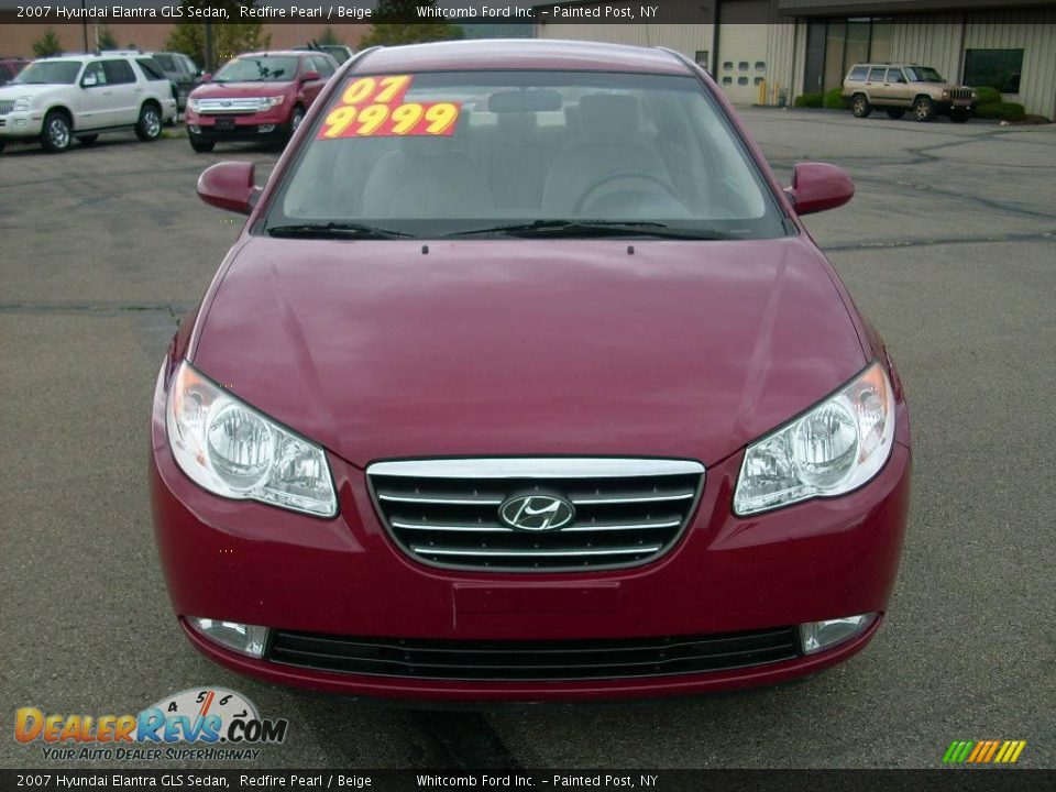2007 Hyundai Elantra GLS Sedan Redfire Pearl / Beige Photo #2