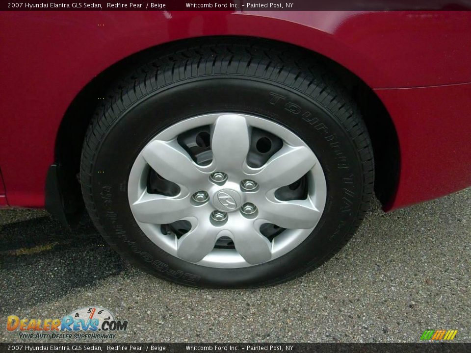 2007 Hyundai Elantra GLS Sedan Redfire Pearl / Beige Photo #5