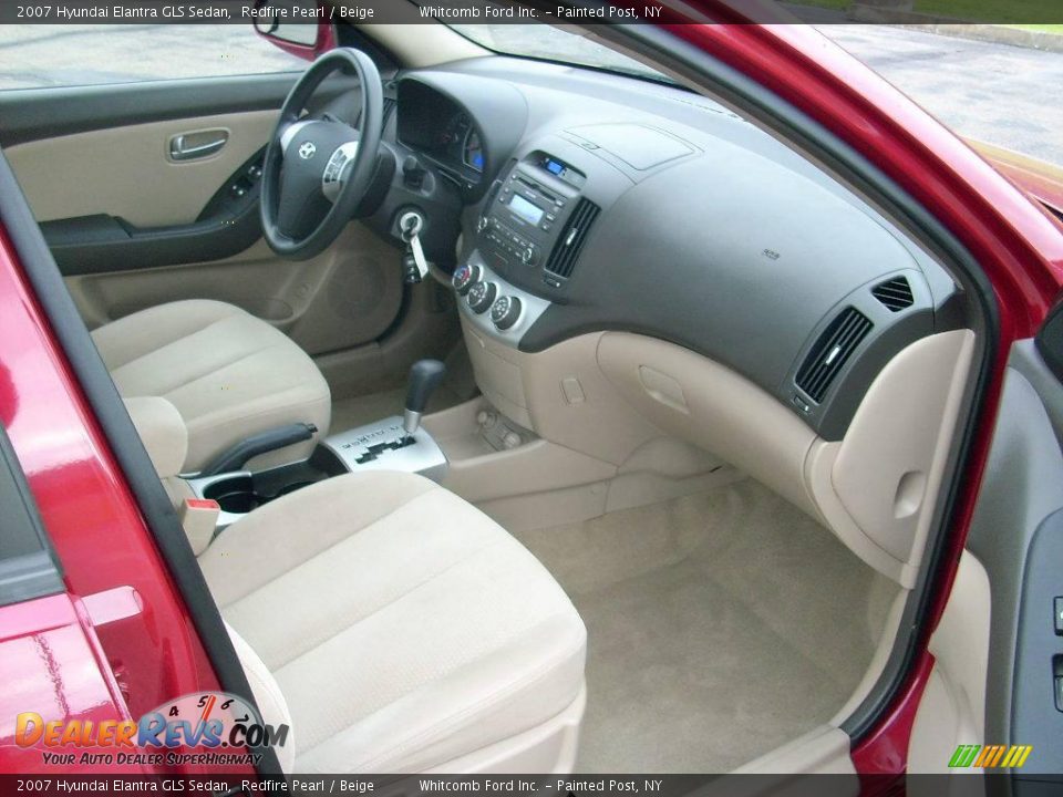 2007 Hyundai Elantra GLS Sedan Redfire Pearl / Beige Photo #6