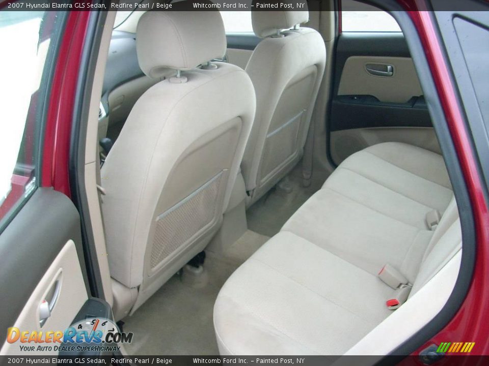 2007 Hyundai Elantra GLS Sedan Redfire Pearl / Beige Photo #12