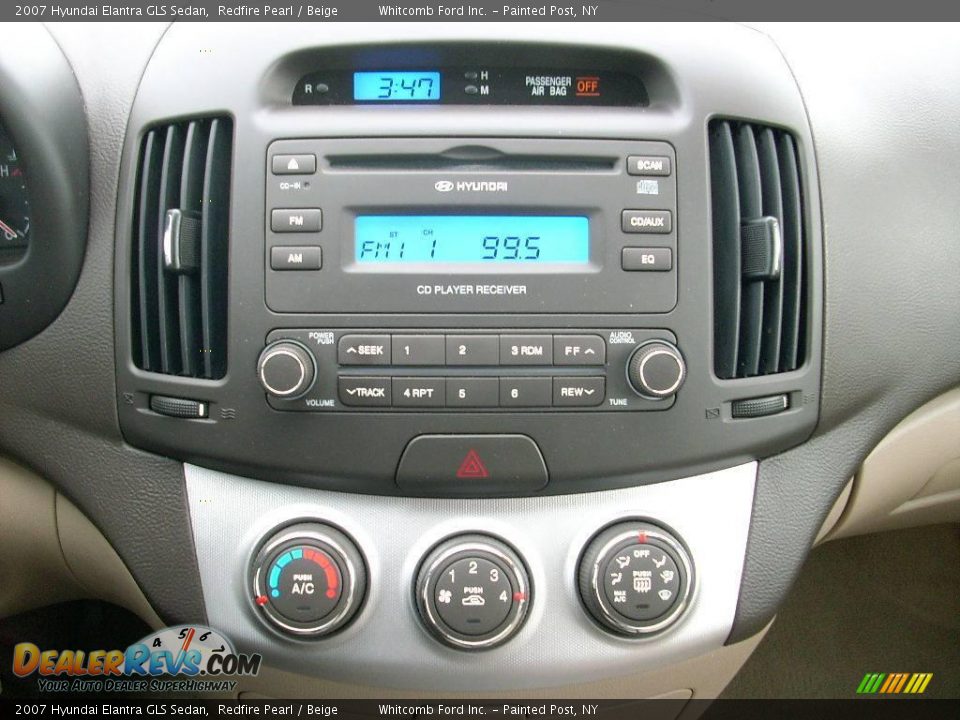 2007 Hyundai Elantra GLS Sedan Redfire Pearl / Beige Photo #16
