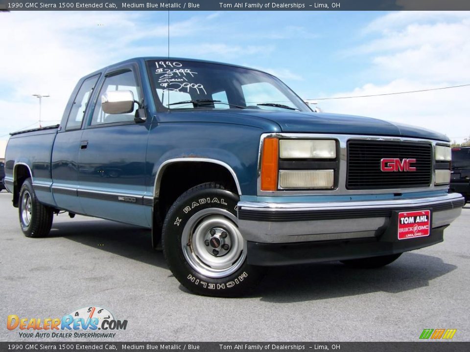 1990 GMC Sierra 1500 Extended Cab Medium Blue Metallic / Blue Photo #1
