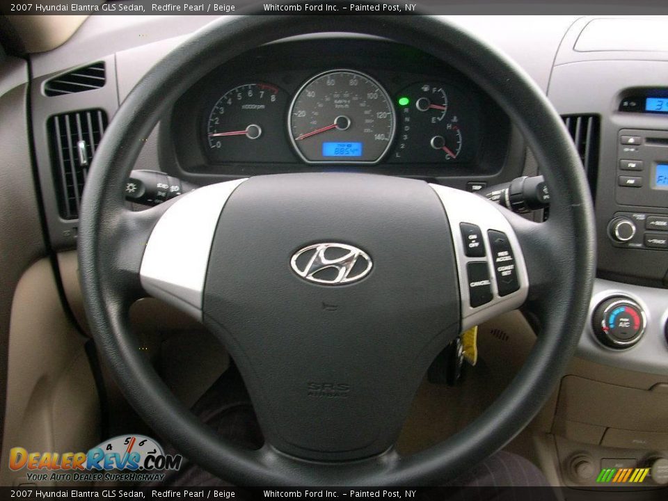 2007 Hyundai Elantra GLS Sedan Redfire Pearl / Beige Photo #18
