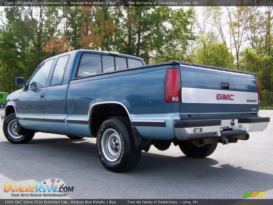 1990 GMC Sierra 1500 Extended Cab Medium Blue Metallic / Blue Photo #3