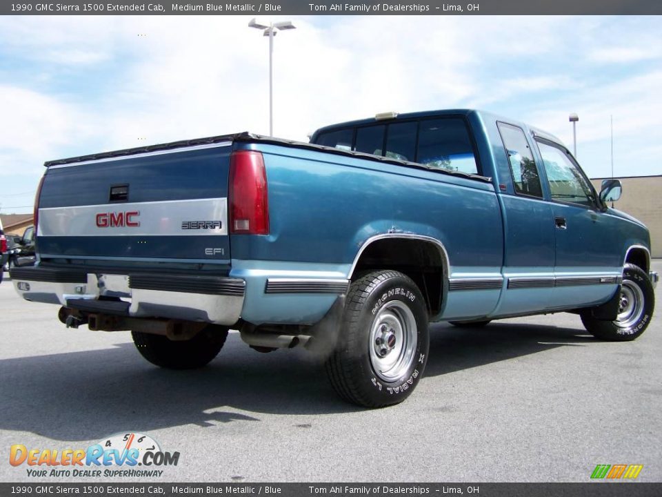 1990 GMC Sierra 1500 Extended Cab Medium Blue Metallic / Blue Photo #6