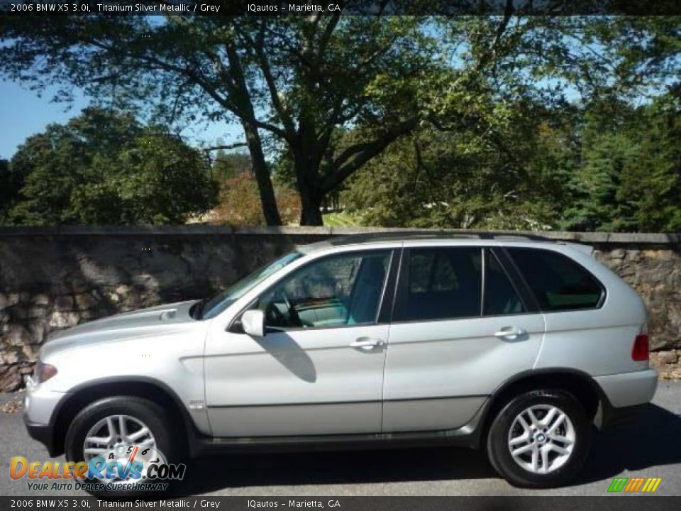 2006 BMW X5 3.0i Titanium Silver Metallic / Grey Photo #2