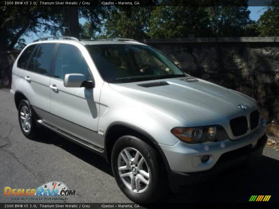 2006 BMW X5 3.0i Titanium Silver Metallic / Grey Photo #4