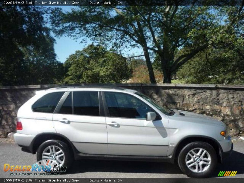 2006 BMW X5 3.0i Titanium Silver Metallic / Grey Photo #5
