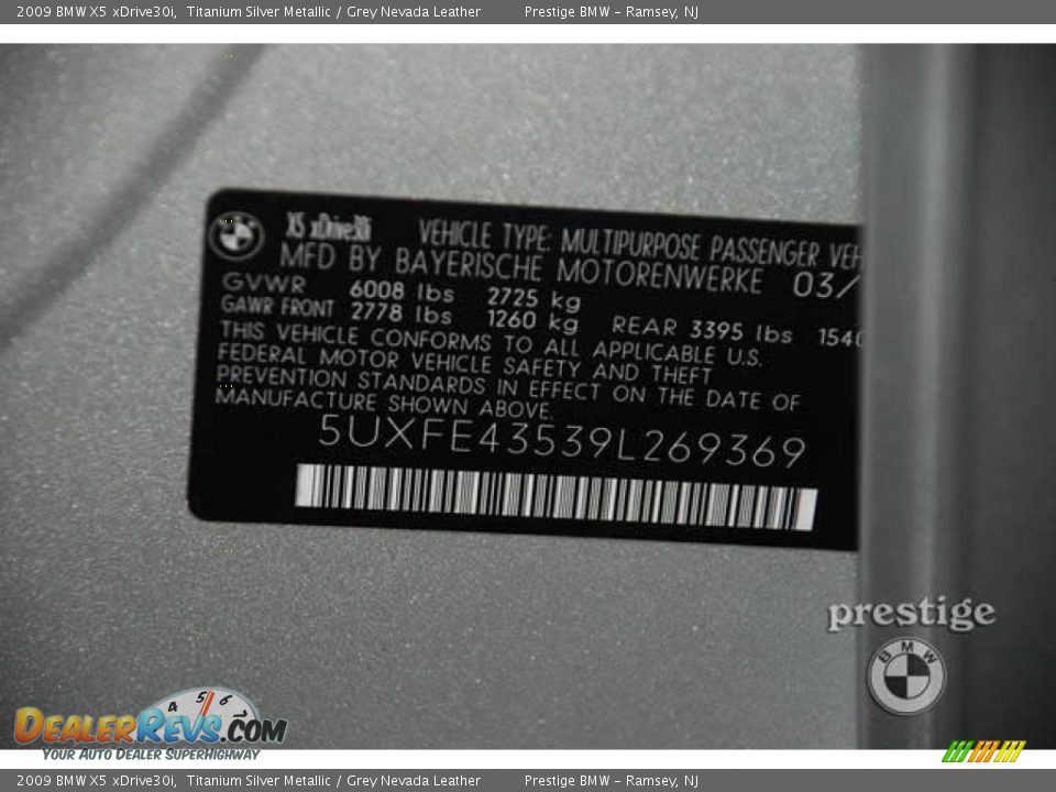 2009 BMW X5 xDrive30i Titanium Silver Metallic / Grey Nevada Leather Photo #7