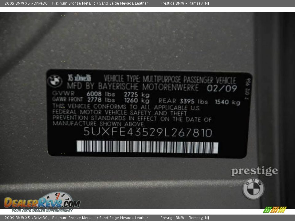 2009 BMW X5 xDrive30i Platinum Bronze Metallic / Sand Beige Nevada Leather Photo #6