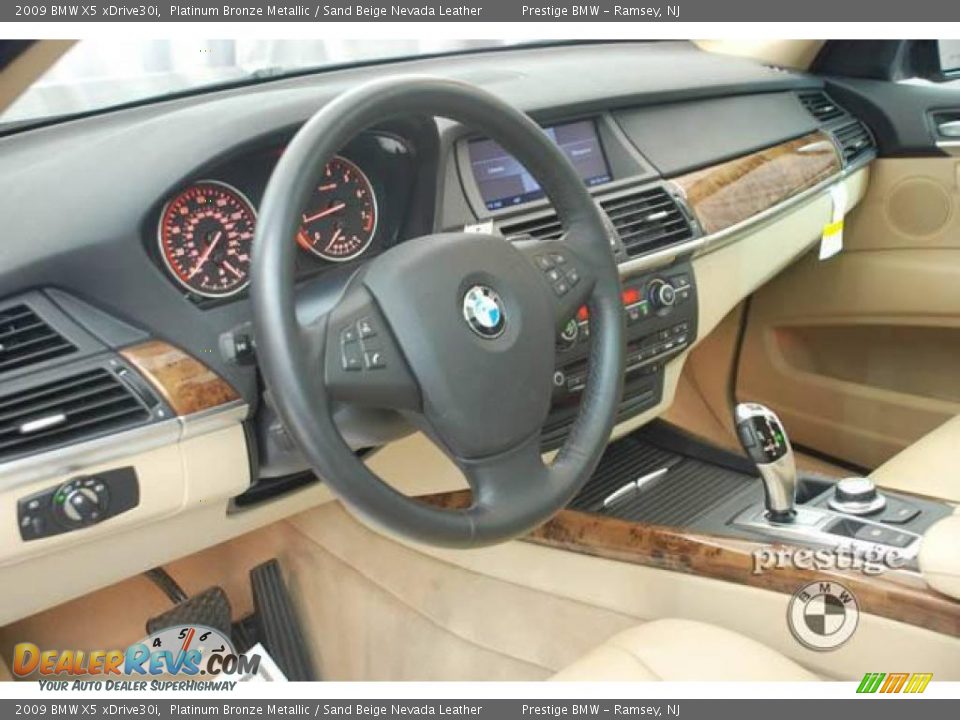 2009 BMW X5 xDrive30i Platinum Bronze Metallic / Sand Beige Nevada Leather Photo #8