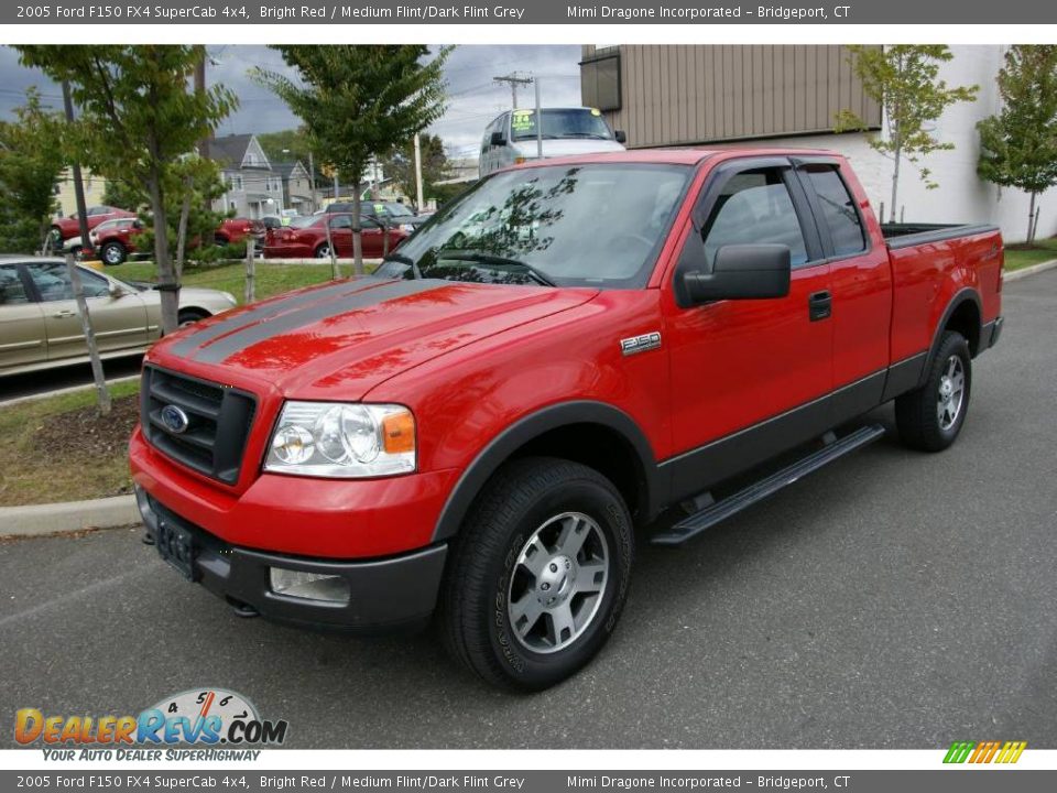 2005 Ford F150 FX4 SuperCab 4x4 Bright Red / Medium Flint/Dark Flint Grey Photo #1