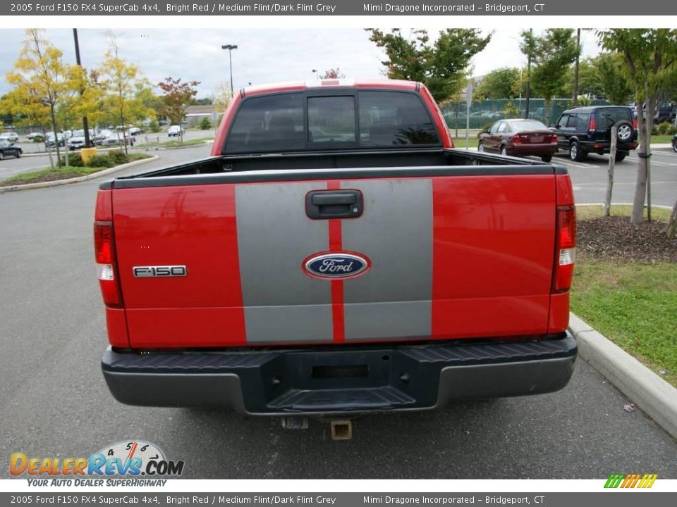2005 Ford F150 FX4 SuperCab 4x4 Bright Red / Medium Flint/Dark Flint Grey Photo #5