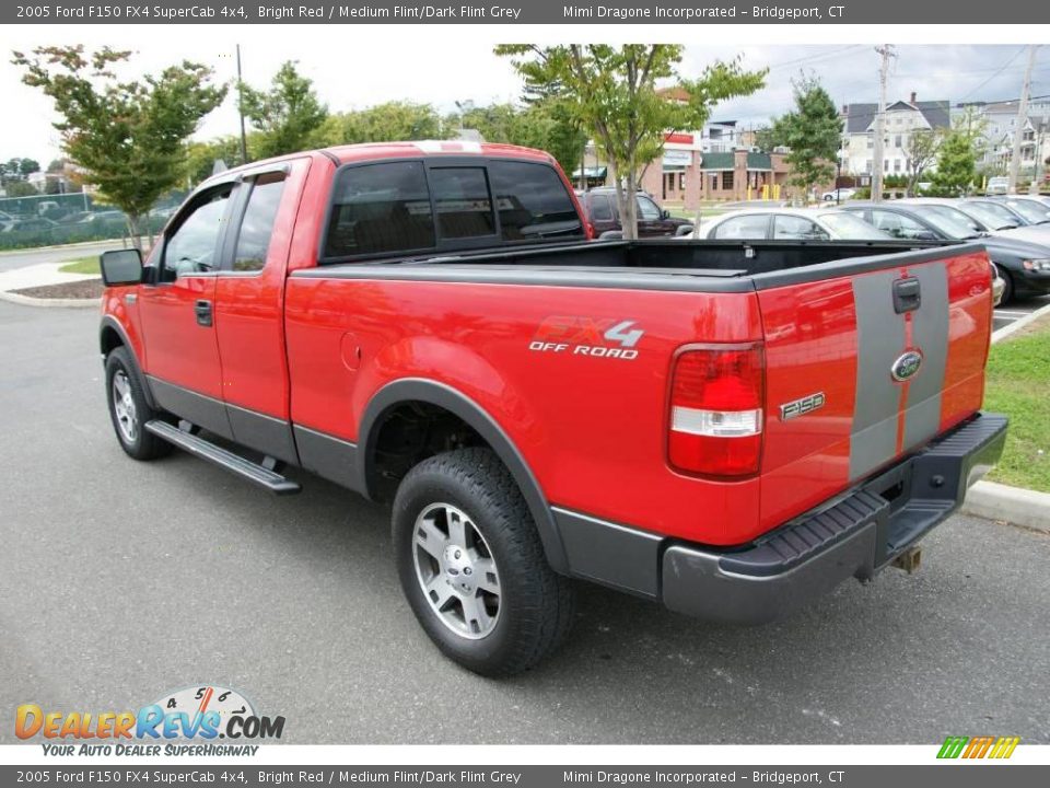 2005 Ford F150 FX4 SuperCab 4x4 Bright Red / Medium Flint/Dark Flint Grey Photo #7