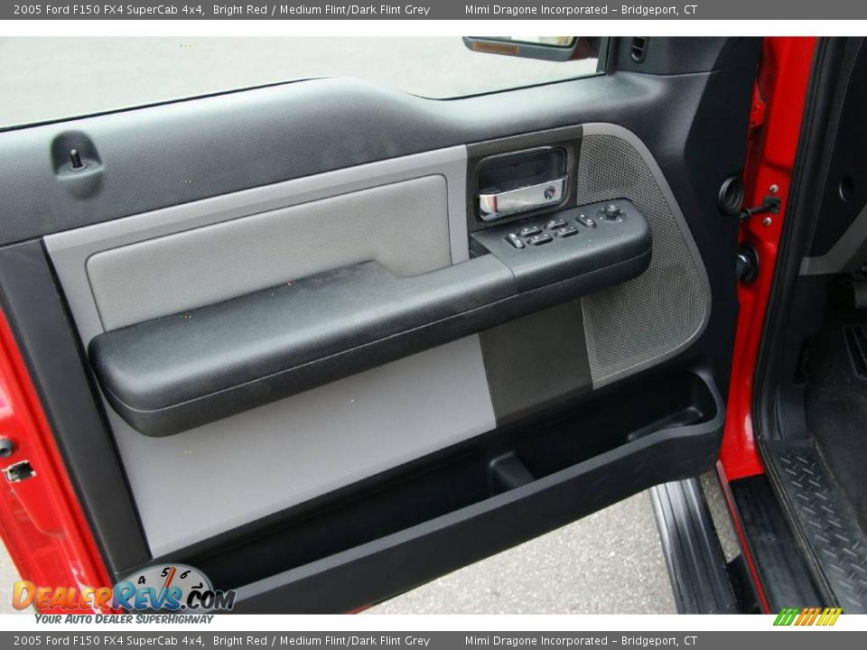 2005 Ford F150 FX4 SuperCab 4x4 Bright Red / Medium Flint/Dark Flint Grey Photo #13