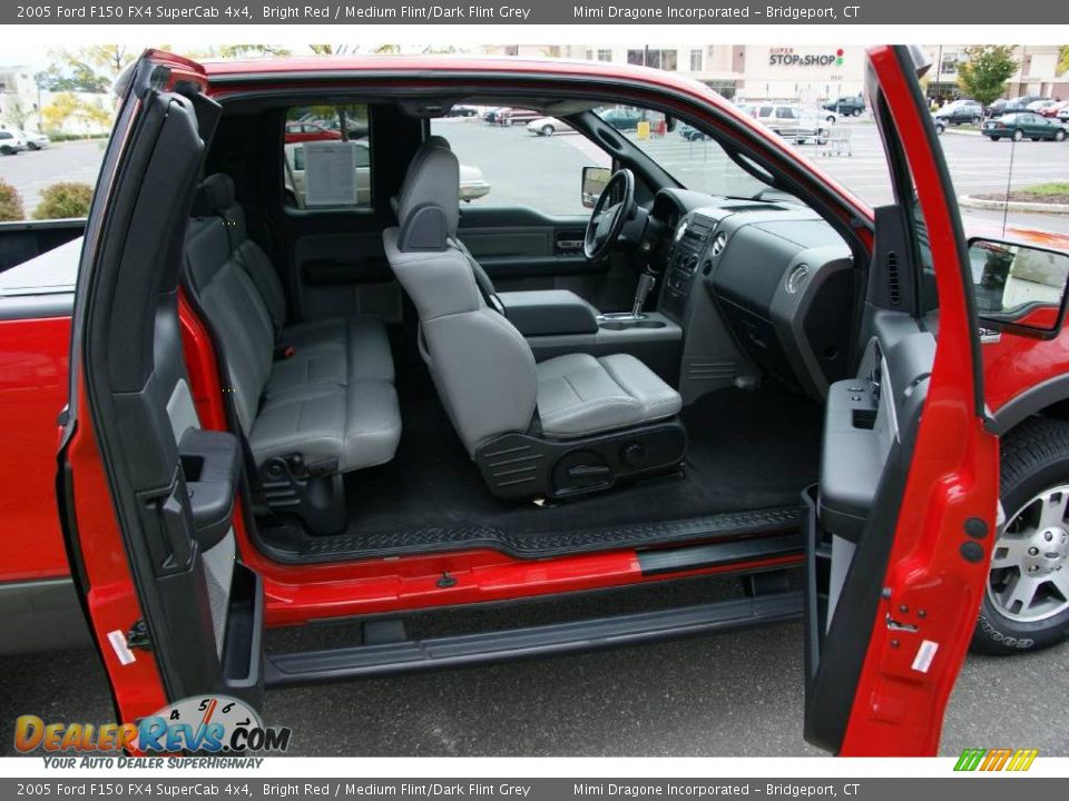 2005 Ford F150 FX4 SuperCab 4x4 Bright Red / Medium Flint/Dark Flint Grey Photo #18