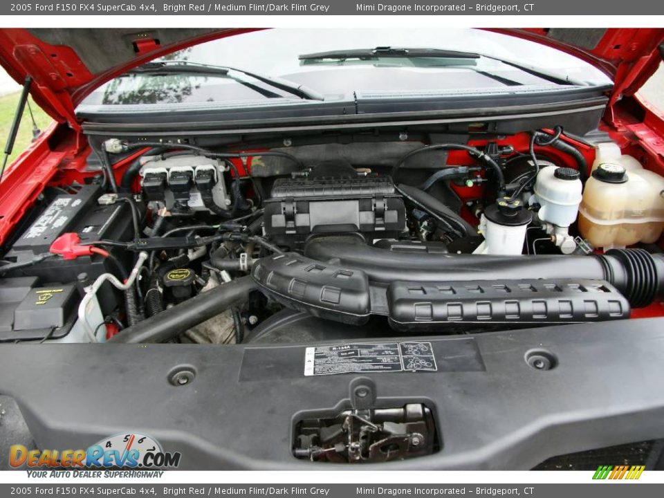 2005 Ford F150 FX4 SuperCab 4x4 Bright Red / Medium Flint/Dark Flint Grey Photo #22