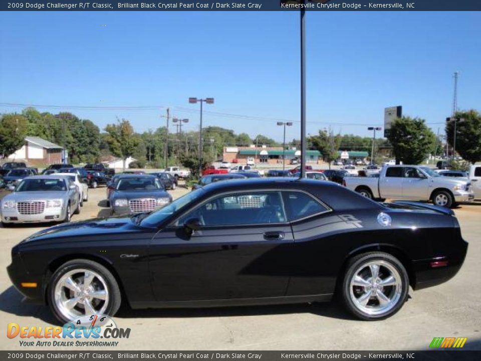 2009 Dodge Challenger R/T Classic Brilliant Black Crystal Pearl Coat / Dark Slate Gray Photo #3