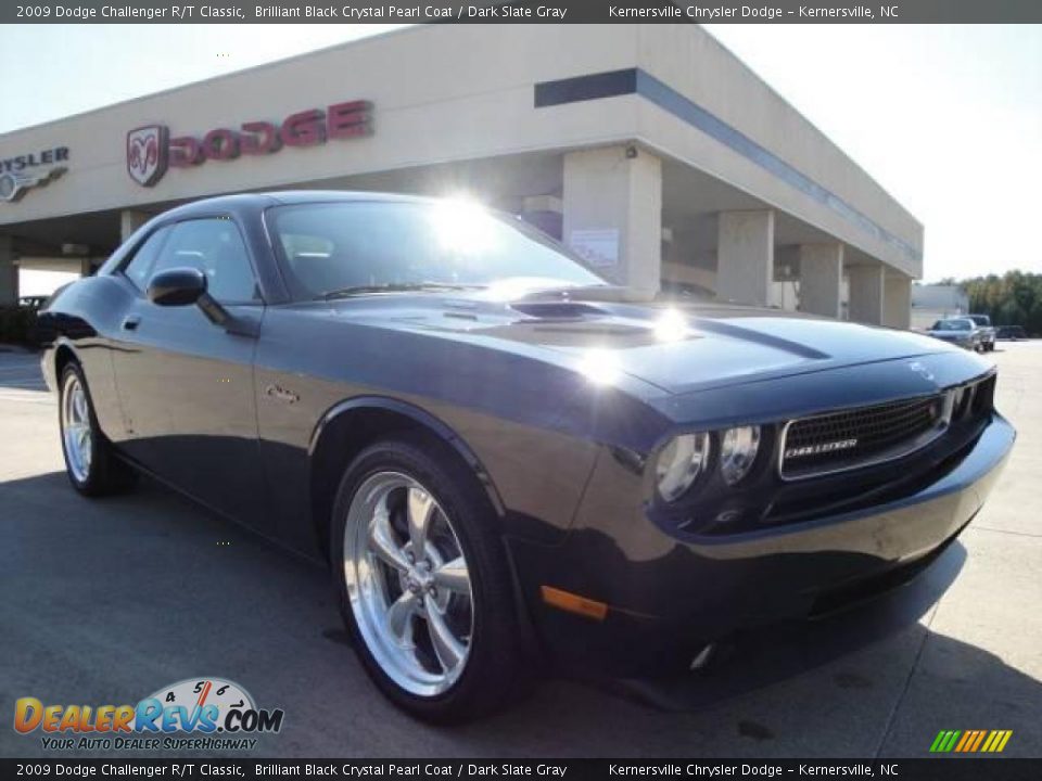 2009 Dodge Challenger R/T Classic Brilliant Black Crystal Pearl Coat / Dark Slate Gray Photo #8
