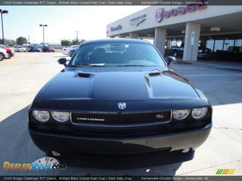 2009 Dodge Challenger R/T Classic Brilliant Black Crystal Pearl Coat / Dark Slate Gray Photo #9