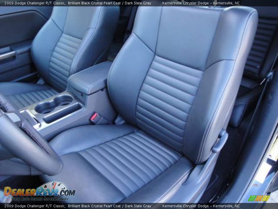 2009 Dodge Challenger R/T Classic Brilliant Black Crystal Pearl Coat / Dark Slate Gray Photo #16