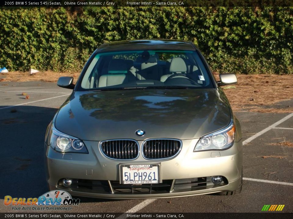 2005 BMW 5 Series 545i Sedan Olivine Green Metallic / Grey Photo #2