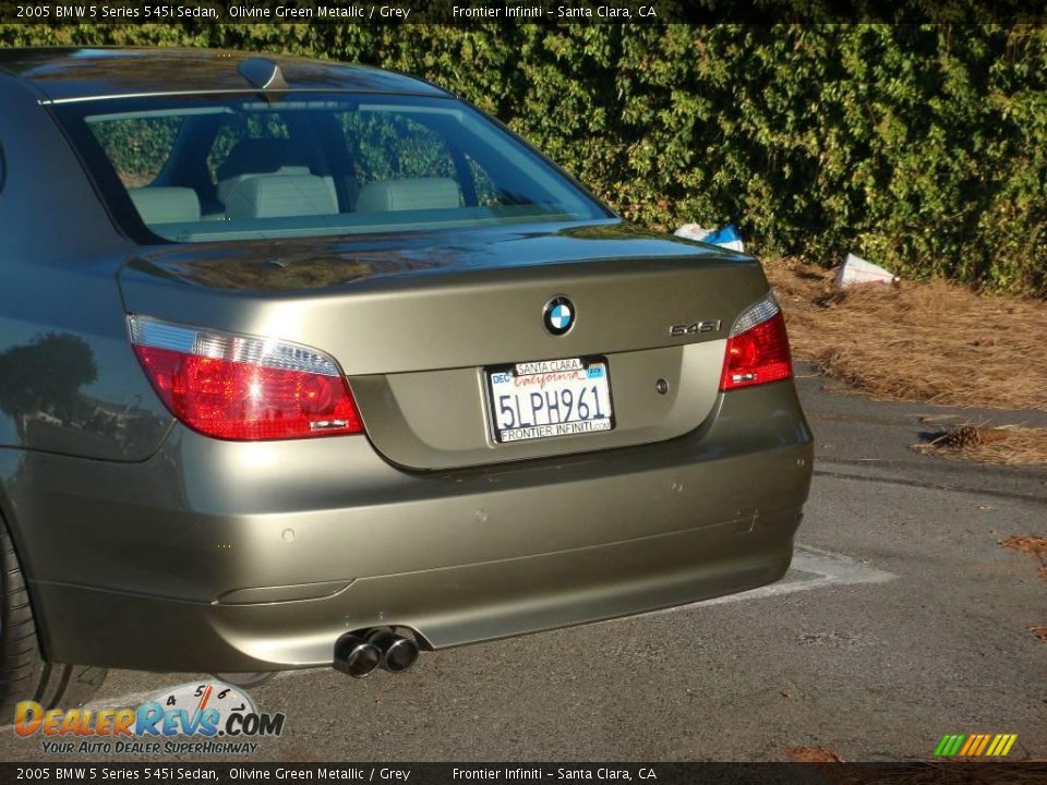2005 BMW 5 Series 545i Sedan Olivine Green Metallic / Grey Photo #5