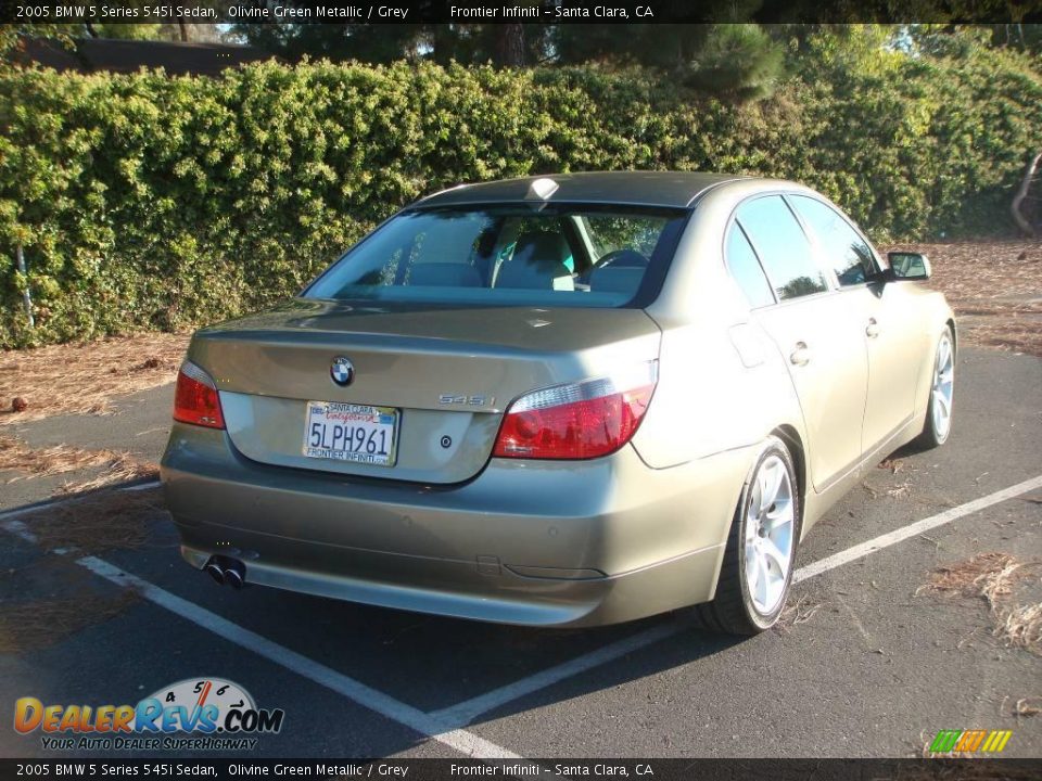 2005 BMW 5 Series 545i Sedan Olivine Green Metallic / Grey Photo #6