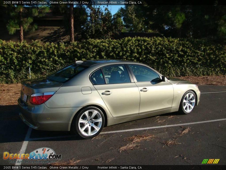 2005 BMW 5 Series 545i Sedan Olivine Green Metallic / Grey Photo #7