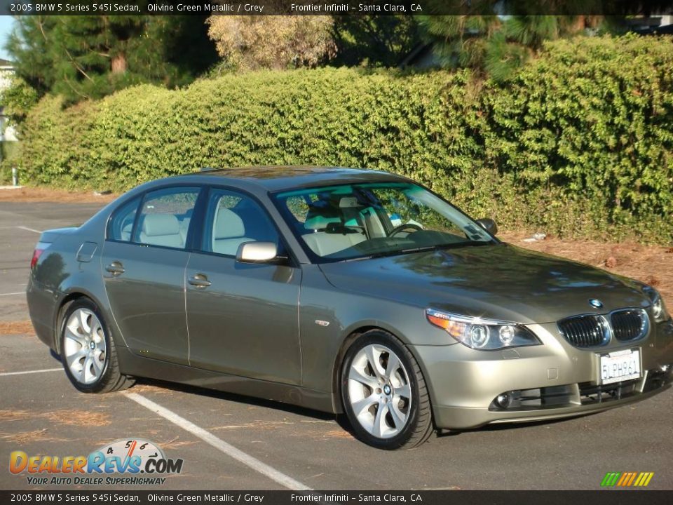 2005 BMW 5 Series 545i Sedan Olivine Green Metallic / Grey Photo #8