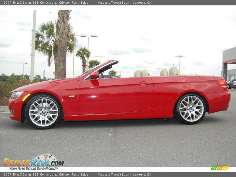 2007 BMW 3 Series 328i Convertible Crimson Red / Beige Photo #4