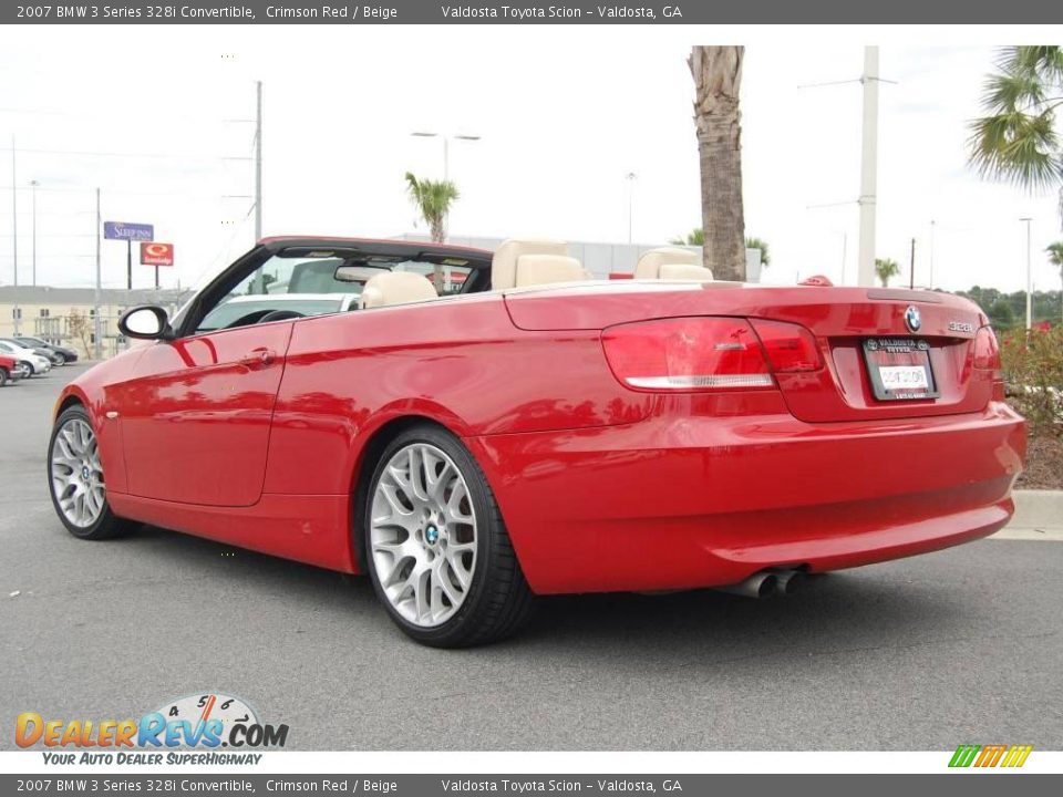 2007 BMW 3 Series 328i Convertible Crimson Red / Beige Photo #5
