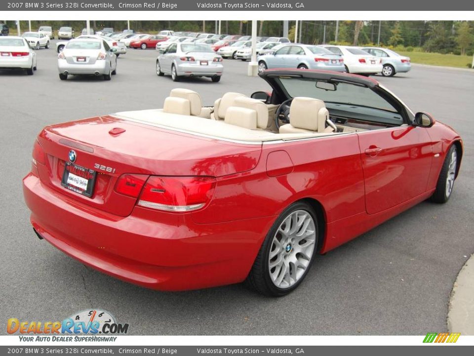 2007 BMW 3 Series 328i Convertible Crimson Red / Beige Photo #6