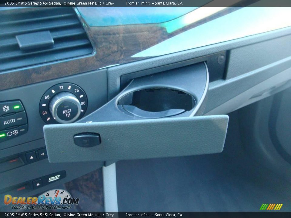 2005 BMW 5 Series 545i Sedan Olivine Green Metallic / Grey Photo #22