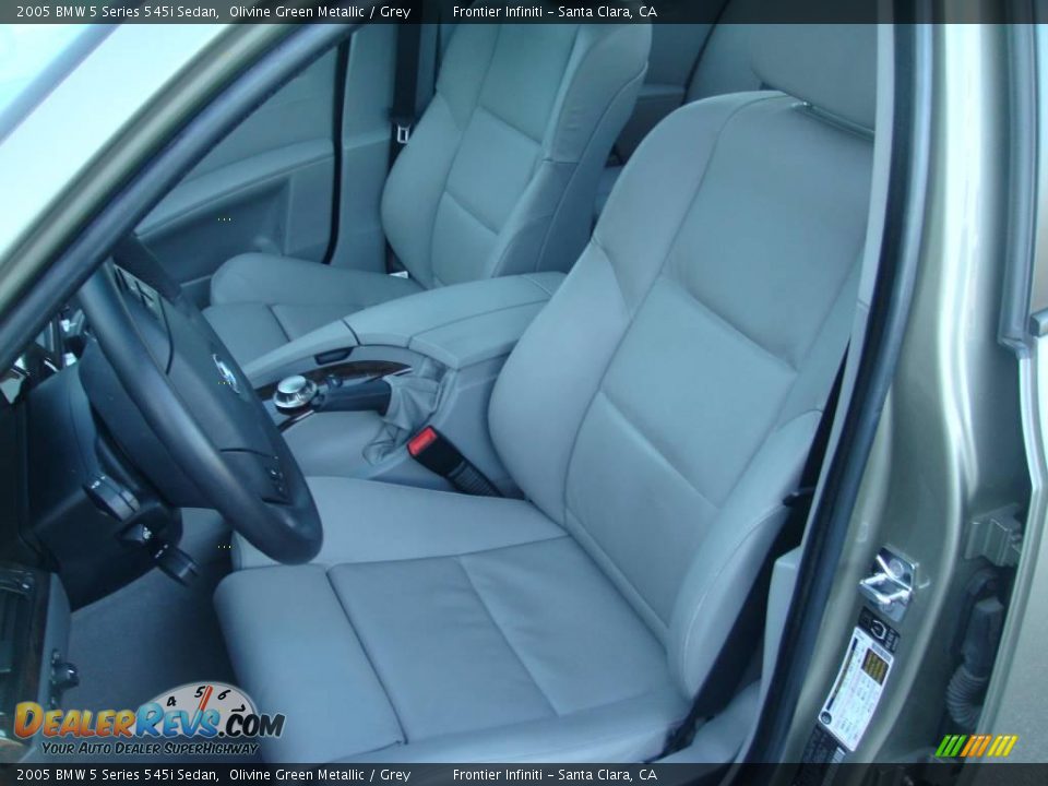 2005 BMW 5 Series 545i Sedan Olivine Green Metallic / Grey Photo #27