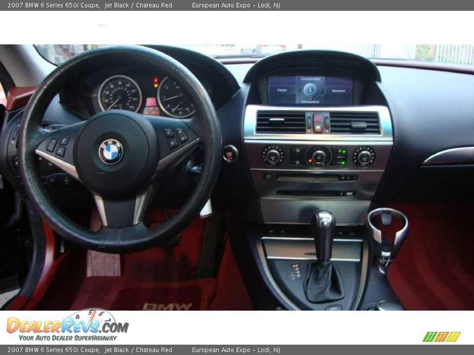 2007 BMW 6 Series 650i Coupe Jet Black / Chateau Red Photo #14