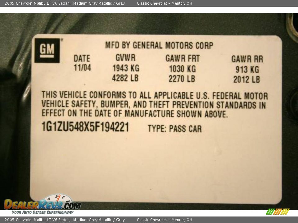2005 Chevrolet Malibu LT V6 Sedan Medium Gray Metallic / Gray Photo #21