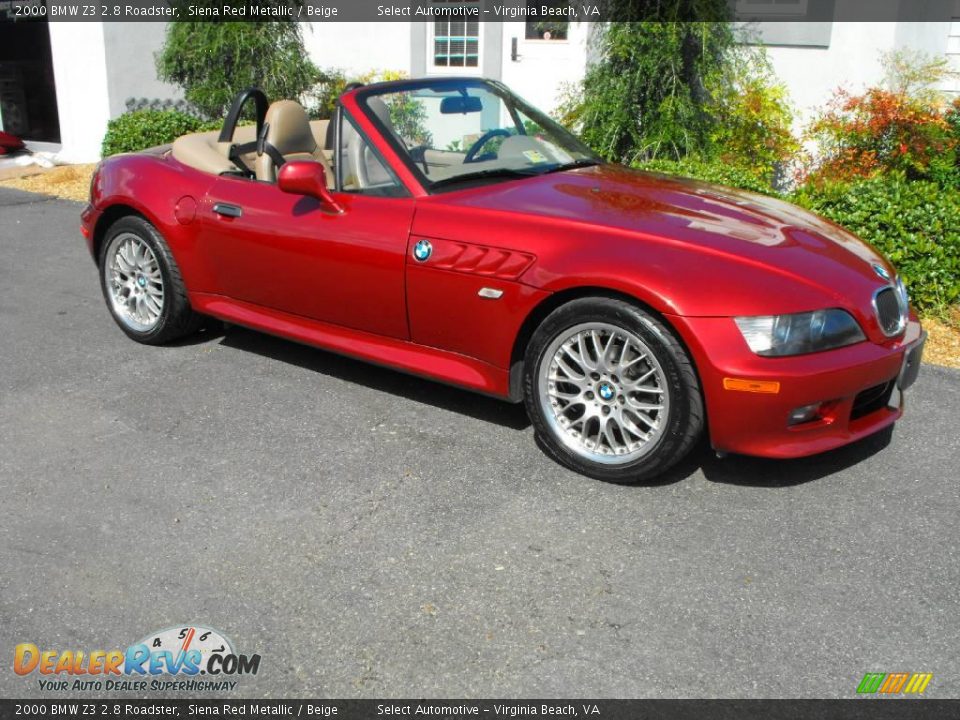 2000 BMW Z3 2.8 Roadster Siena Red Metallic / Beige Photo #4