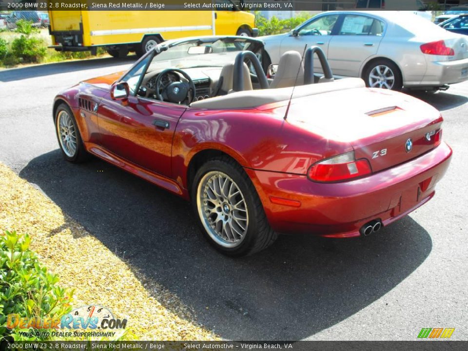 2000 BMW Z3 2.8 Roadster Siena Red Metallic / Beige Photo #8