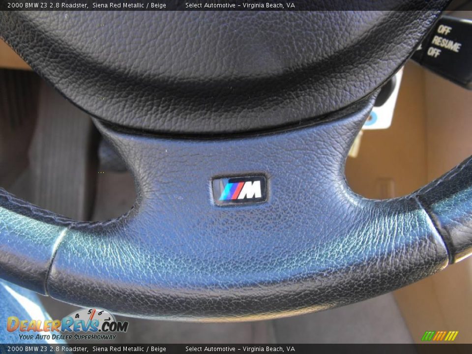 2000 BMW Z3 2.8 Roadster Siena Red Metallic / Beige Photo #17