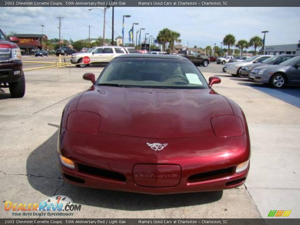 2003 Chevrolet Corvette Coupe 50th Anniversary Red / Light Oak Photo #3