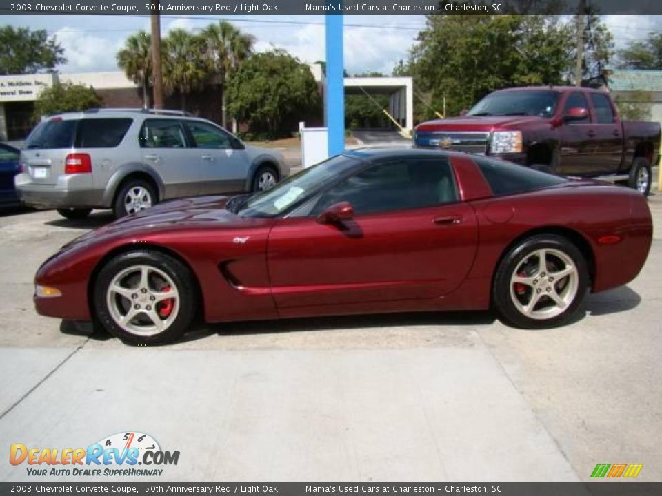2003 Chevrolet Corvette Coupe 50th Anniversary Red / Light Oak Photo #5