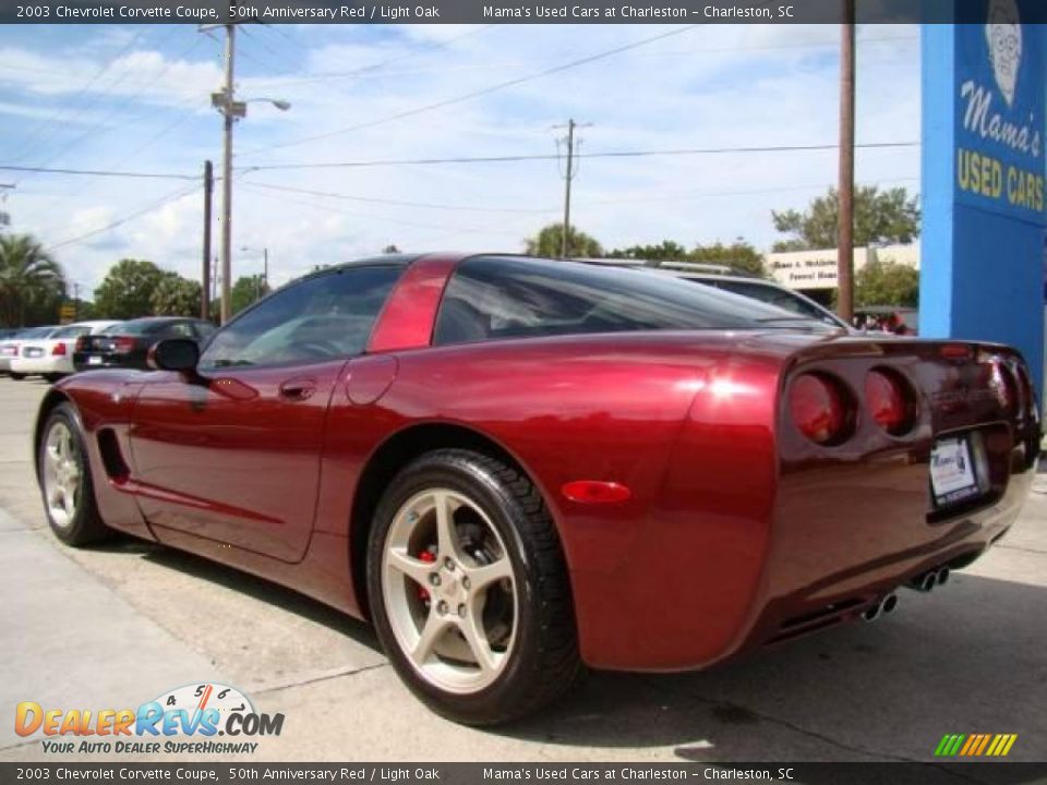 2003 Chevrolet Corvette Coupe 50th Anniversary Red / Light Oak Photo #6